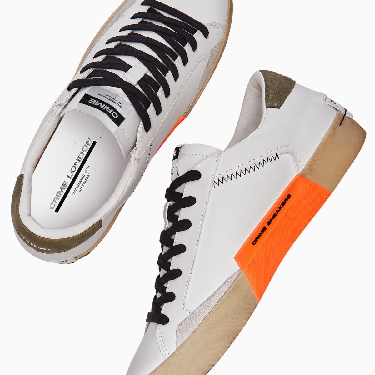 SNEAKERS Uomo CRIME LONDON DISTRESSED 16008 PP5 WHITE/GREEN