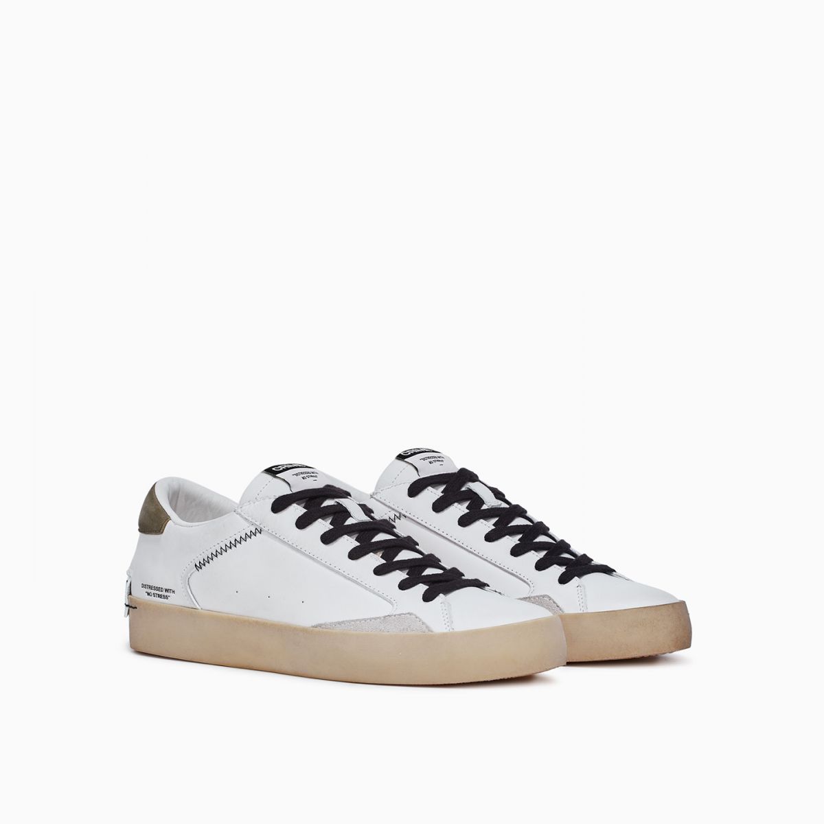 SNEAKERS Uomo CRIME LONDON DISTRESSED 16008 PP5 WHITE/GREEN