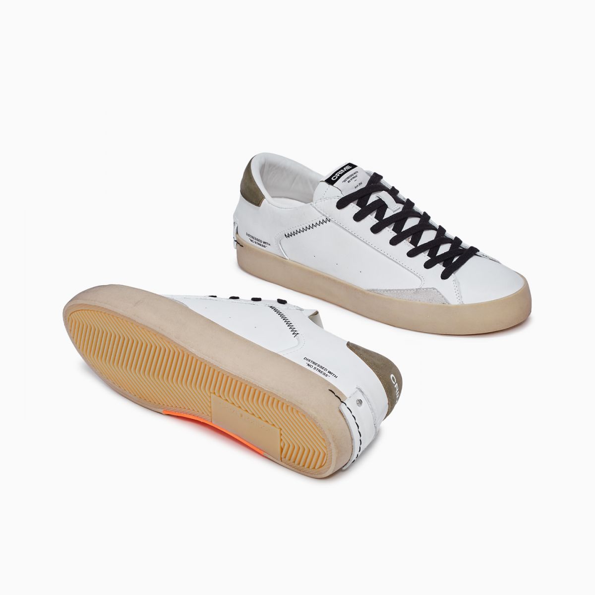 SNEAKERS Uomo CRIME LONDON DISTRESSED 16008 PP5 WHITE/GREEN