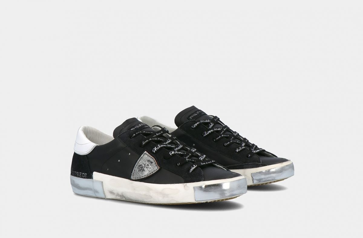 SNEAKERS Uomo PHILIPPE MODEL PARIS PRLU MA01 PARIS X FOXY LAMINE - NOIR ARGENT