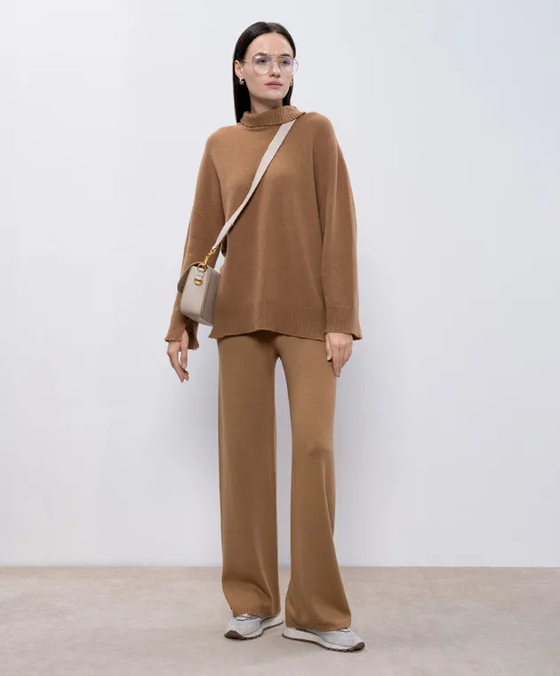 Solotre Maglione marrone in lana e cashmere M3S0068S