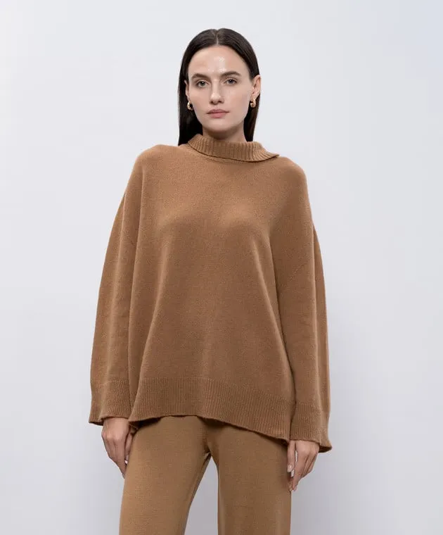 Solotre Maglione marrone in lana e cashmere M3S0068S