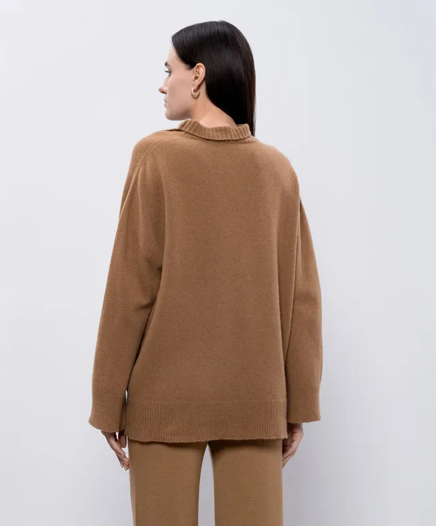 Solotre Maglione marrone in lana e cashmere M3S0068S