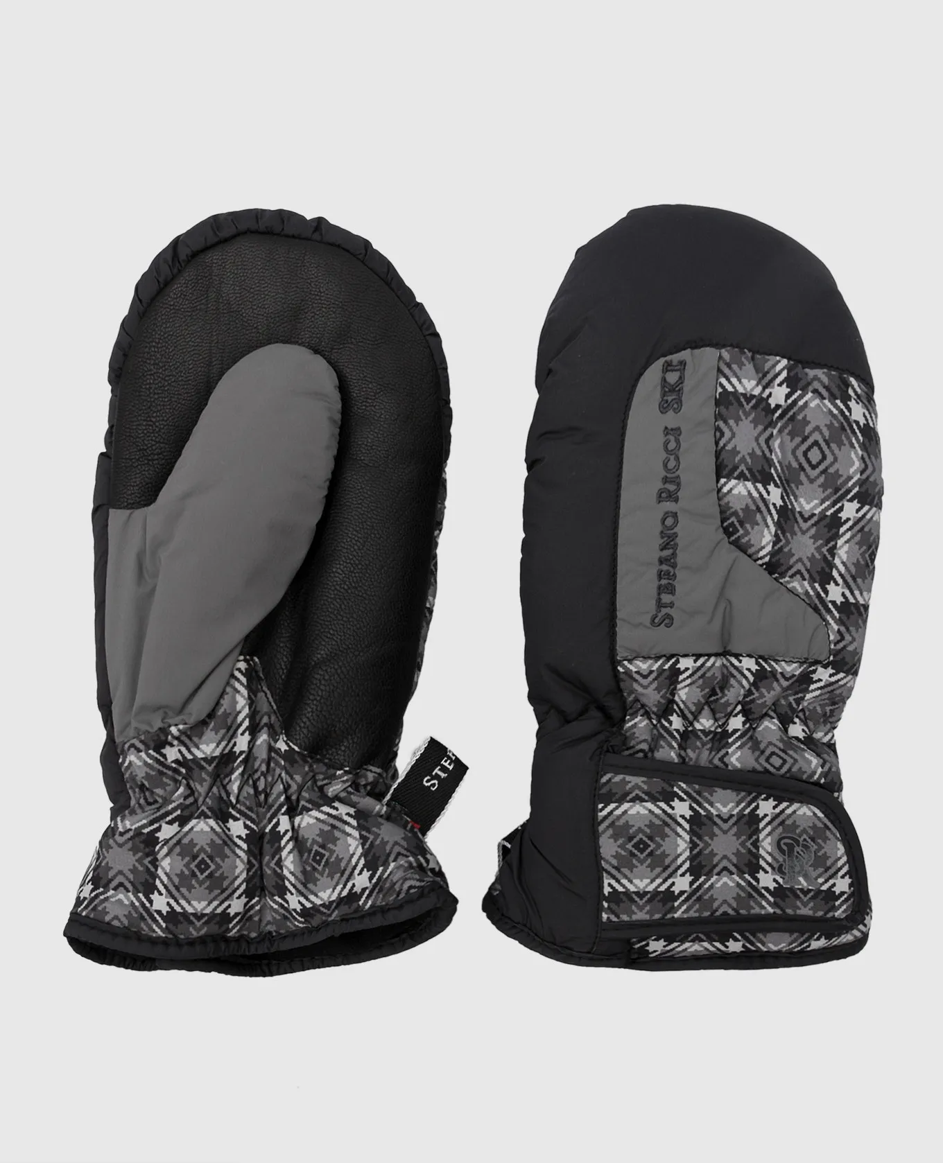 Stefano Ricci Guanti per bambini grigio scuro con motivo YLG6S40020HN0022