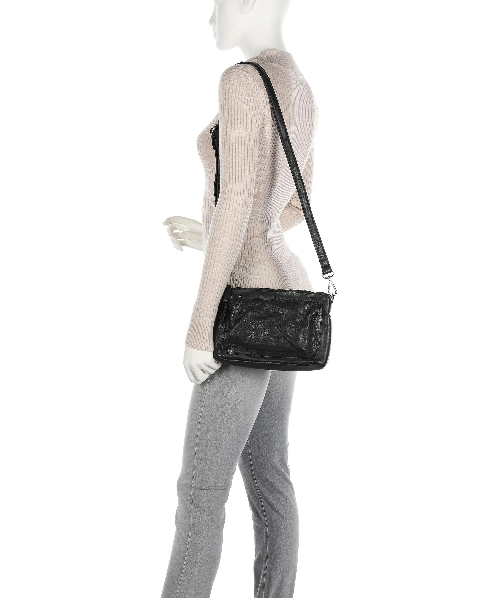  Still Nordic Basic Borsa a tracolla pelle di vacchetta finemente grana nero  