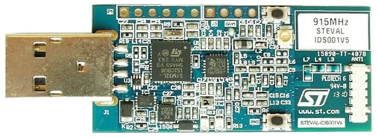 Strumento di sviluppo comunicazione e wireless STMicroelectronics SPIRIT1, 915MHz, Ricetrasmettitore RF