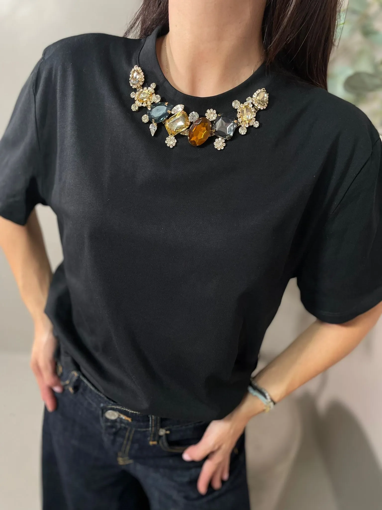 T-shirt Gioiello Gold Nera