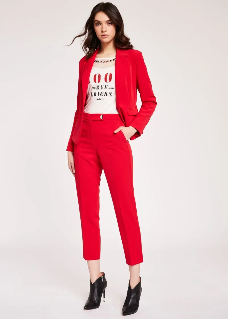 T-shirt in viscosa con pizzo