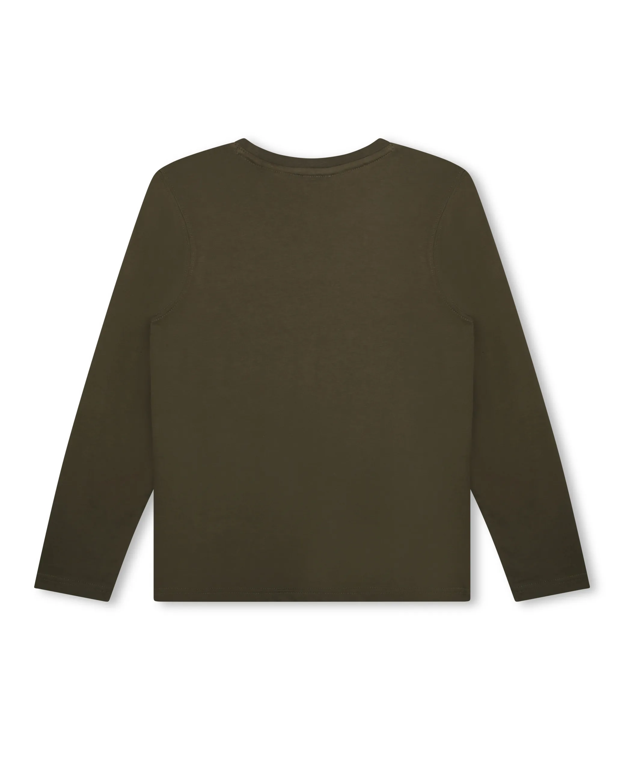 T-shirt manica lunga verde militare con maxi tab porta logo in fantasia camouflage 14-16 anni