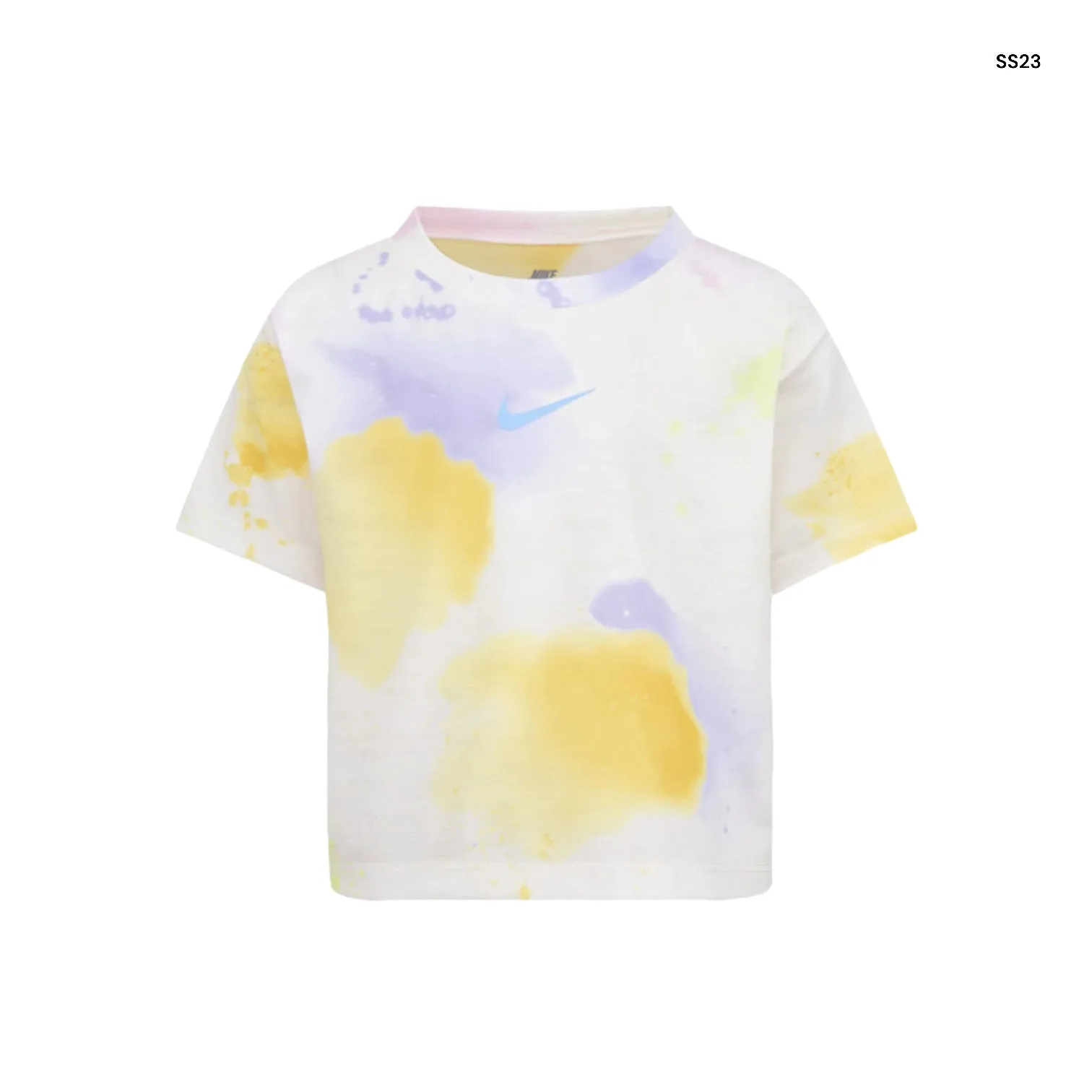 T-shirt multicolor con logo per neonata e bambina