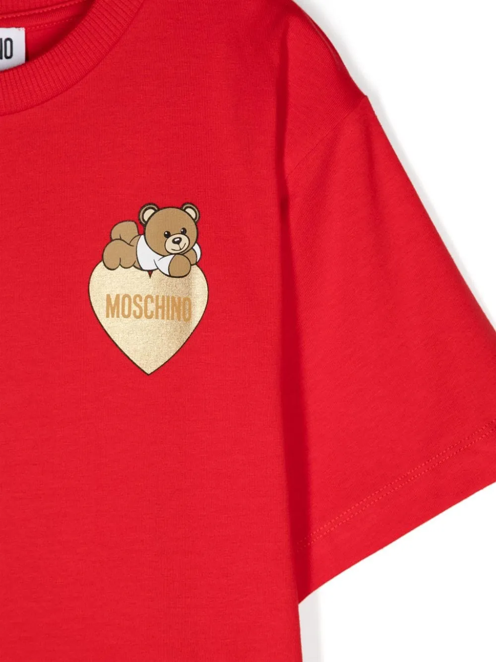 T-shirt per bambina Moschino Kids rosso con stampa Teddy Bear