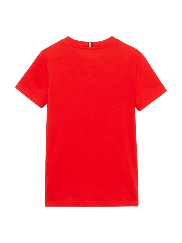 Tommy Hilfiger T-shirt a manica corta con logo rosso
