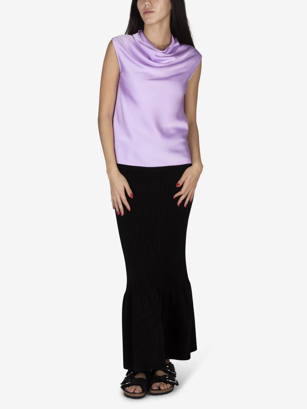 Top in raso rosa