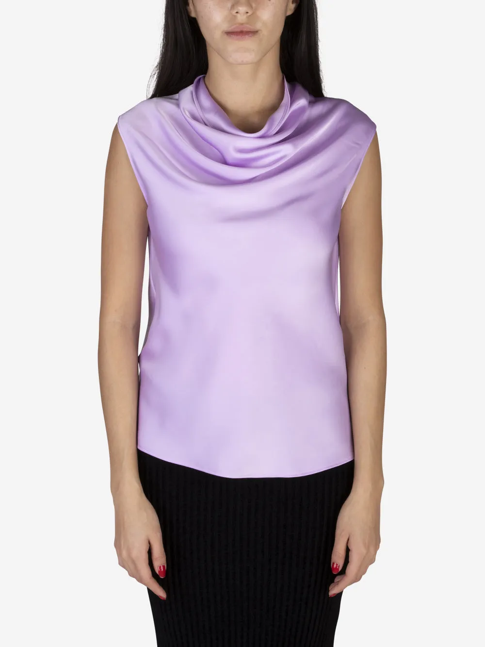 Top in raso rosa