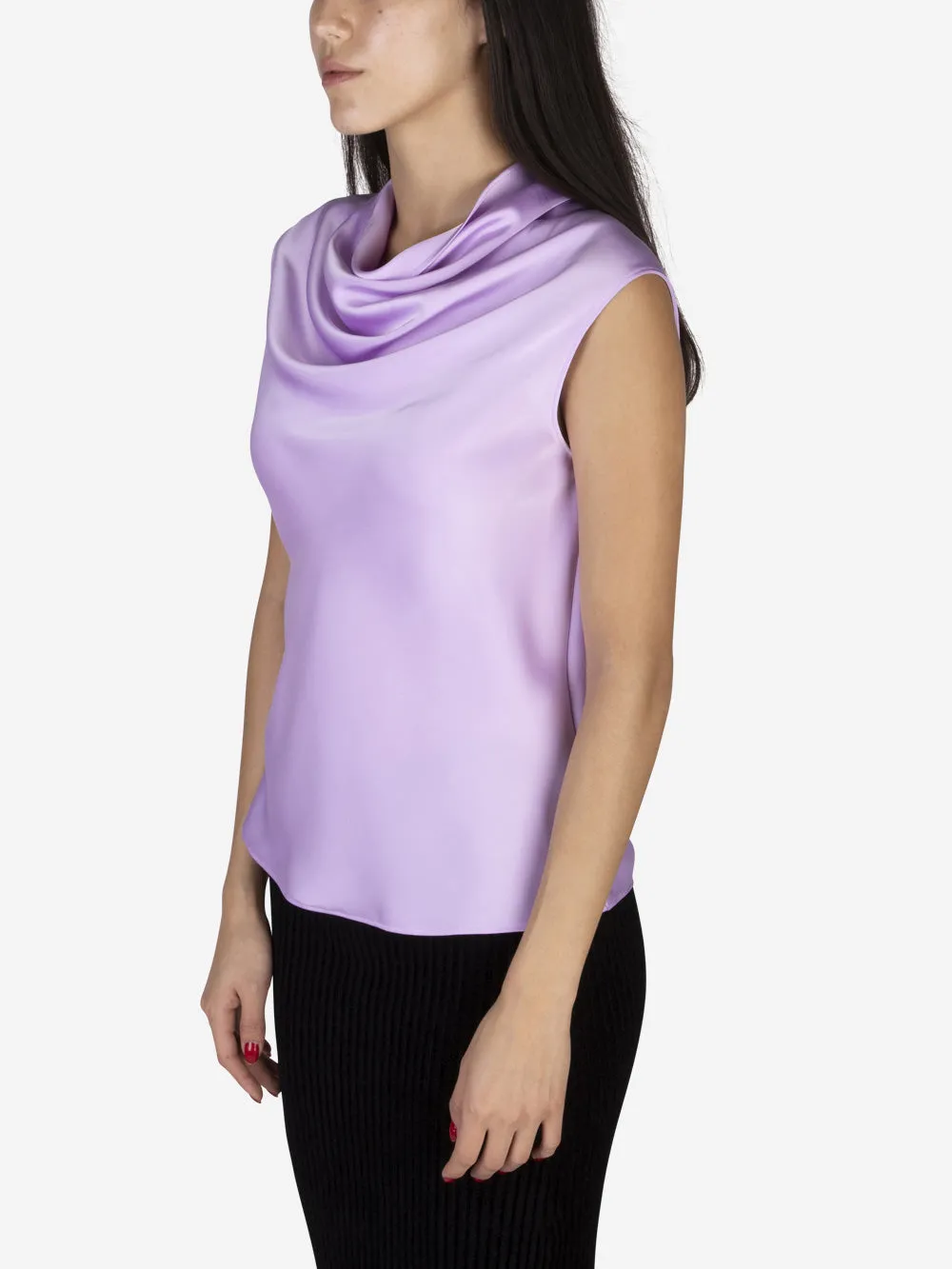 Top in raso rosa