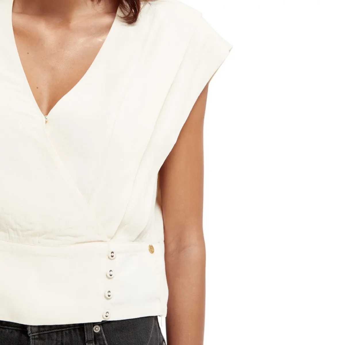 Top Incrociato Smanicato, Beige
