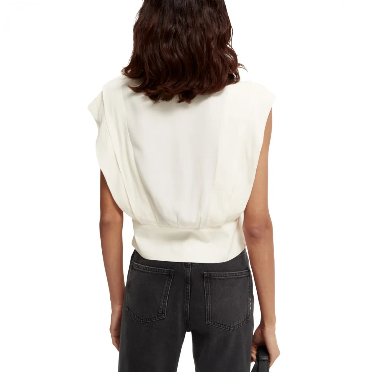 Top Incrociato Smanicato, Beige