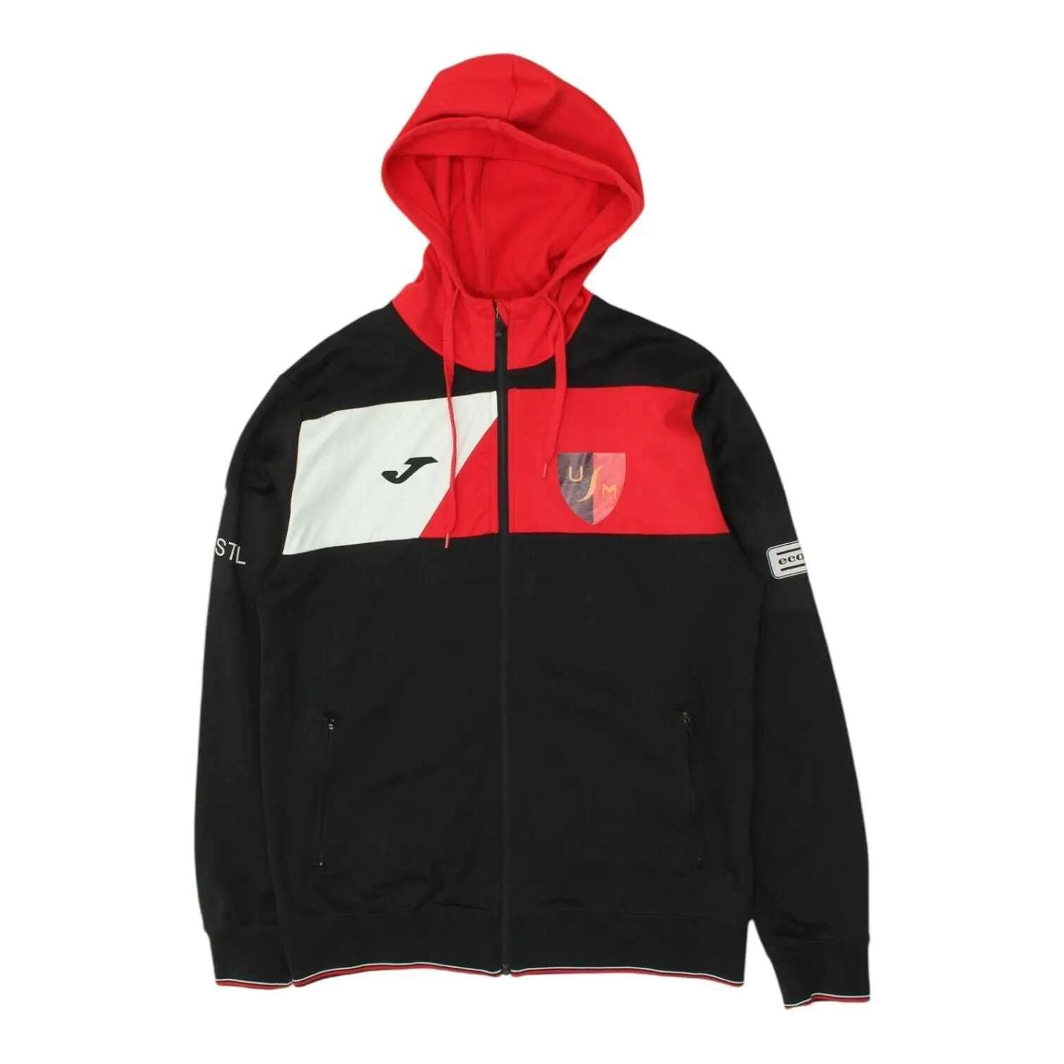 U.S.D Marosticense Mens Black Red Joma Full Zip Hoodie | Football Sportswear VTG