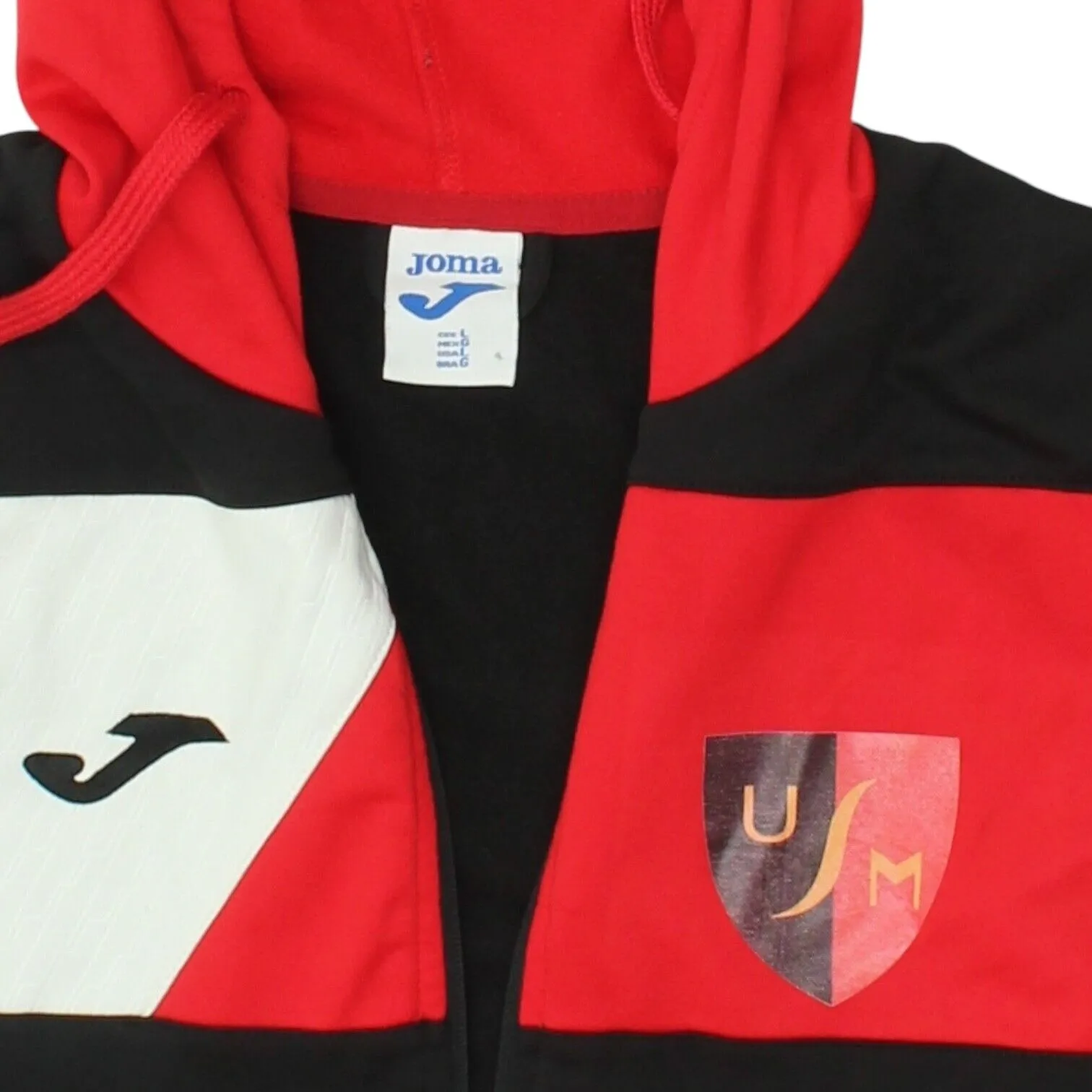 U.S.D Marosticense Mens Black Red Joma Full Zip Hoodie | Football Sportswear VTG