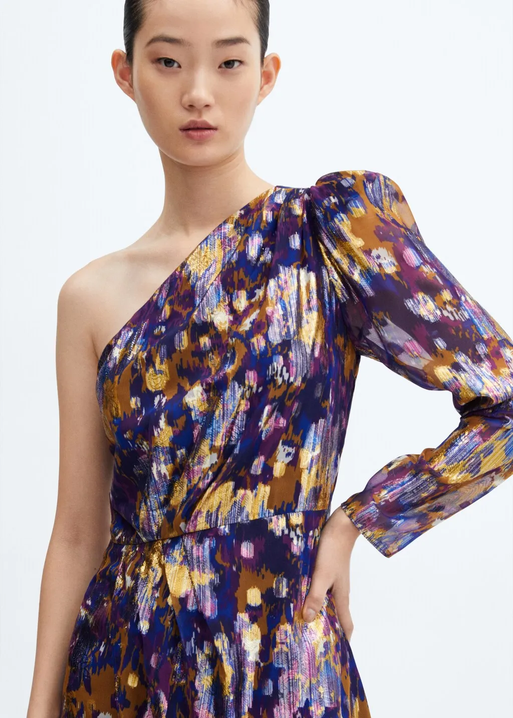 Vestito asimmetrico stampato