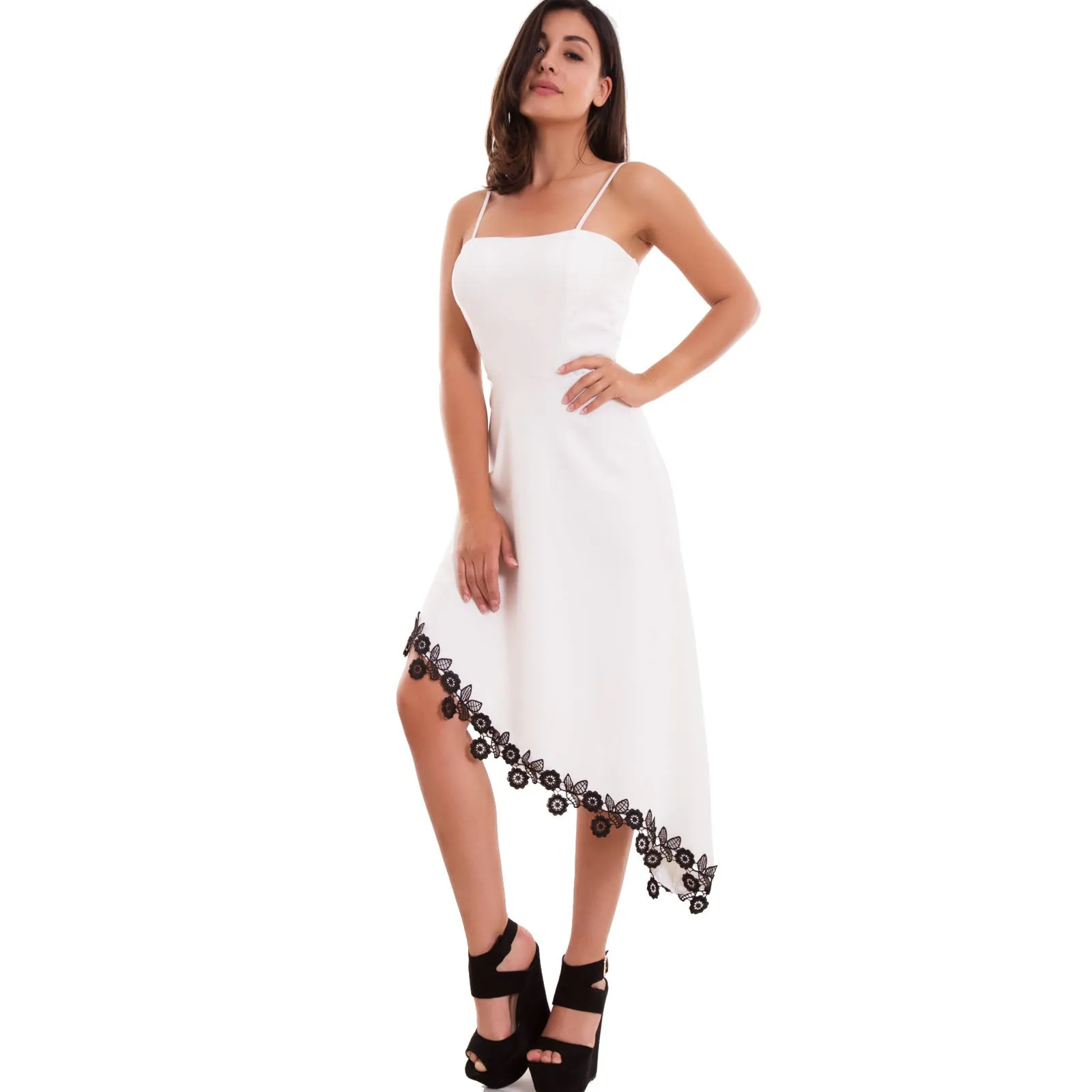 Vestito donna abito asimmetrico CJ-2246