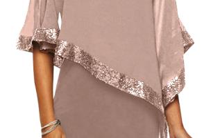 Vestito elegante con mantellina Arlet, rosa antico