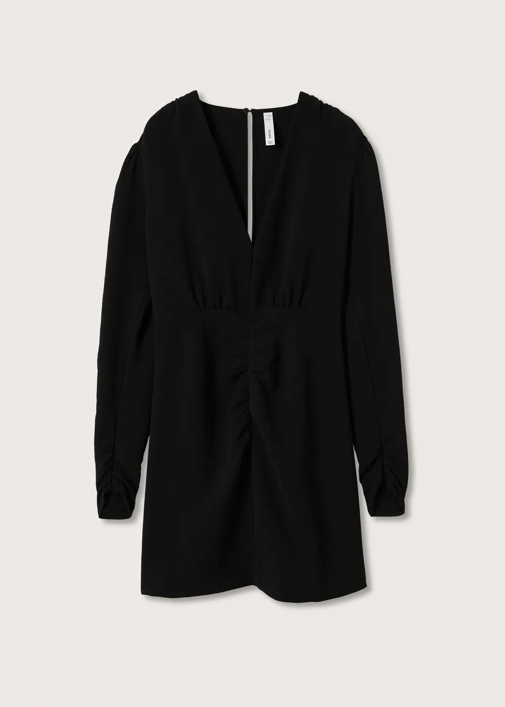 Vestito increspato maniche a palloncino