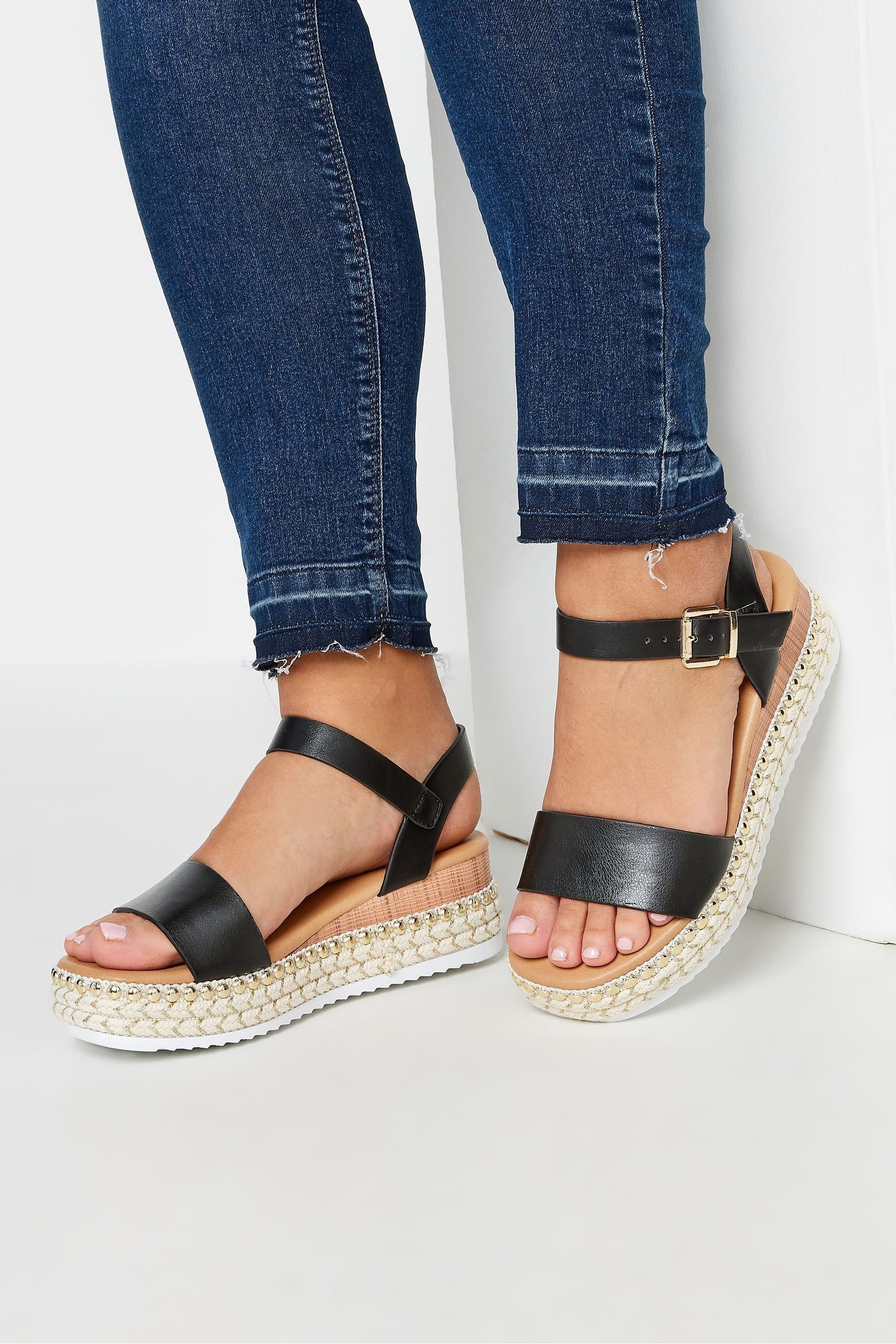 Yours Curve - Espadrillas Vestibilità ampia in due parti